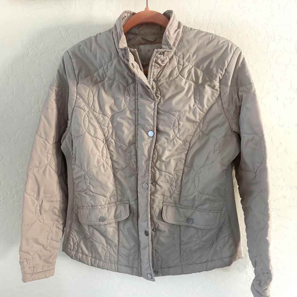 A New Day Quilted Snap Front‎ Jacket Cream Women Size L